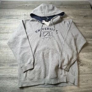 Top Heavy Hoodie Men Large Grey University Tri-State Graphic Pullover Sweatshirt